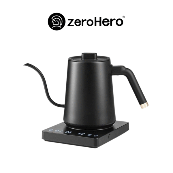 zeroHero – Temperature Control Gooseneck Kettle Black (600ml)