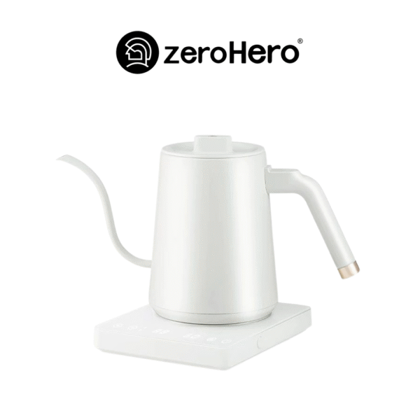 zeroHero – Temperature Control Gooseneck Kettle White (900ml)
